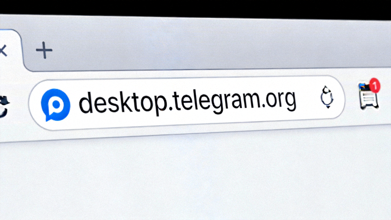 浏览器地址栏显示正确的Telegram官方网站网址 desktop.telegram.org 的截图