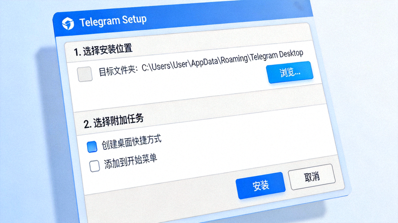 Telegram电脑版安装向导界面截图