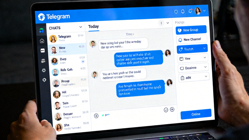 Telegram电脑版启动后的英文主界面截图