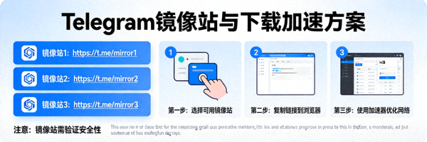 无法访问Telegram官网时可用的镜像站列表与下载加速方案示意图