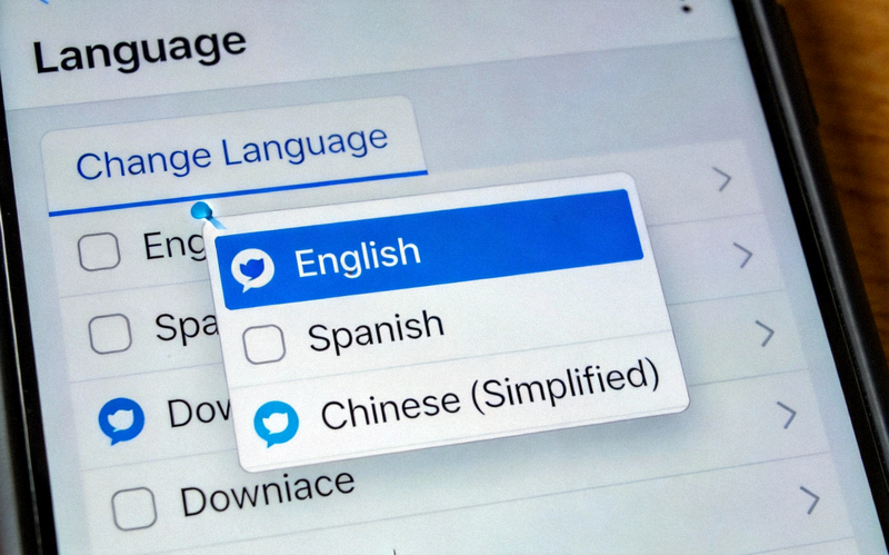 在Telegram语言设置中点击Change Language按钮并选择已下载的语言文件的操作截图